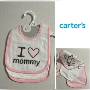🆕CARTER’S - NWT - 3PK - INFANT GIRLS BIBS